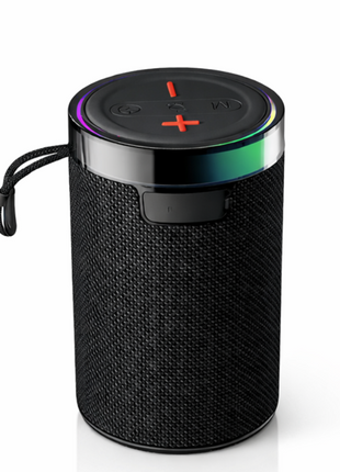 Wireless Bluetooth Speaker Black 5W RGB Light Portable TF USB Playback 1200mAh USB-C
