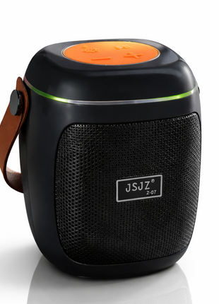 Portable Wireless Bluetooth Speaker with FM Radio, RGB Lights, TF/USB Playback, Built-In Mic, Rechargeable 8W Speaker - Black