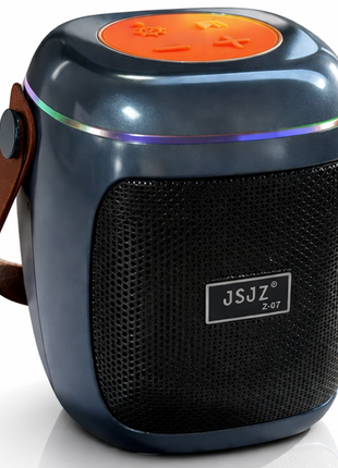 Portable Wireless Bluetooth Speaker with FM Radio, RGB Lights, TF/USB Playback, Built-In Mic, Rechargeable 8W Speaker