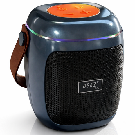 Portable Wireless Bluetooth Speaker with FM Radio, RGB Lights, TF/USB Playback, Built-In Mic, Rechargeable 8W Speaker