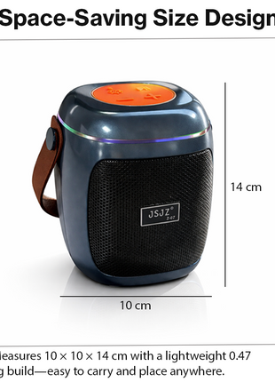 Portable Wireless Bluetooth Speaker with FM Radio, RGB Lights, TF/USB Playback, Built-In Mic, Rechargeable 8W Speaker