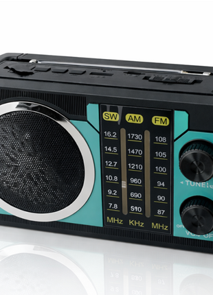 Portable 3-Band AM/FM/SW Radio Bluetooth 5.4 USB/TF Light