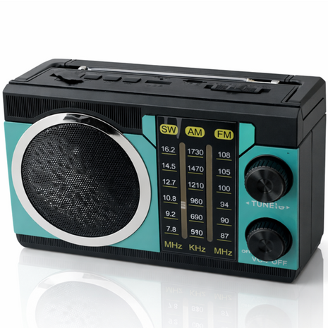 Portable 3-Band AM/FM/SW Radio Bluetooth 5.4 USB/TF Light