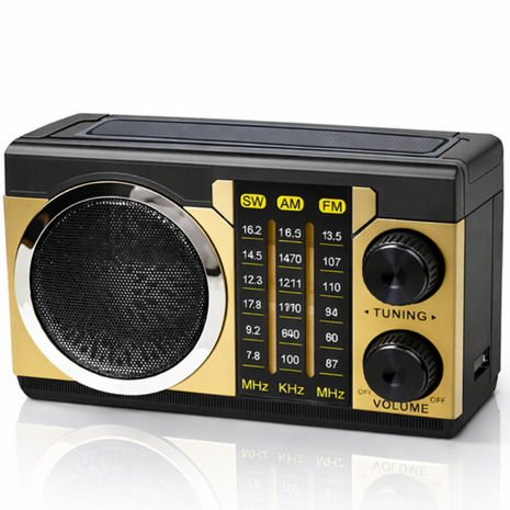 Portable 3-Band AM/FM/SW Radio Bluetooth 5.4 USB/TF Light