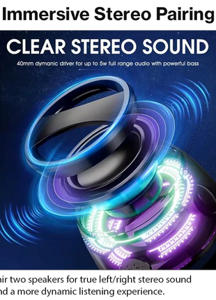 G200 Magnetic Bluetooth 5.3 Speaker with RGB Lights, Phone Holder, IPX5 Waterproof, Driver, 7H Playtimeme, Portable Mini Speaker