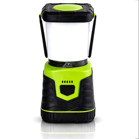OutGear Rechargeable Camping Lantern 10W 1000lm USB 5V 4400mAh IP54 360° Warm & Cool Light Black/Green