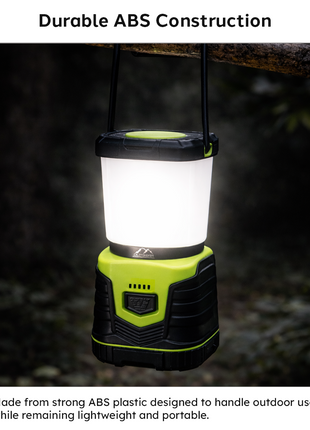 OutGear Rechargeable Camping Lantern 10W 1000lm USB 5V 4400mAh IP54 360° Warm & Cool Light Black/Green
