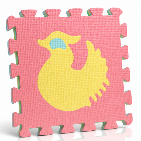 10-Piece Interlocking Foam Play Mats with Removable Animal Inserts for Kids Soft Anti-Slip Floor Tiles