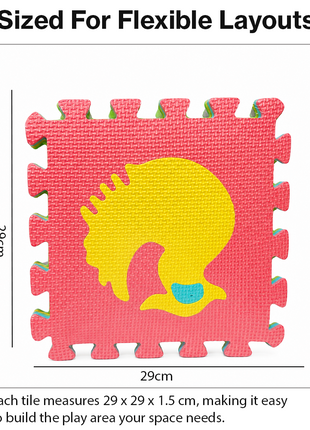 10-Piece Interlocking Foam Play Mats with Removable Animal Inserts for Kids Soft Anti-Slip Floor Tiles