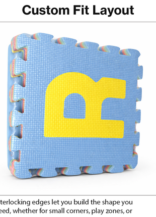 Alphabet Interlocking Foam Floor Mats 10 Pack  Non-Toxic EVA Kids Puzzle Tiles Play Area Exercise Flooring Set