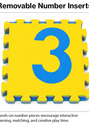 Number Interlocking Foam Floor Mats 10 Pack  Non-Toxic EVA Kids Puzzle Tiles Play Area Exercise Flooring Set