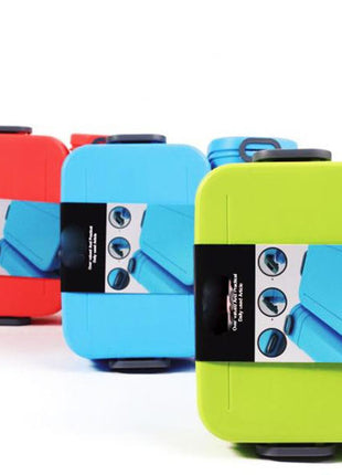 2‑Compartment Leakproof Lunchbox & Water Bottle Set – BPA‑Free PP – 19×12×6.5 cm + 7×8×8 cm – Green/Blue/Pink