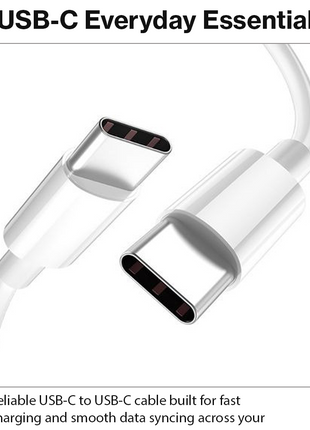 Fast Charging USB-C to USB-C Cable 1 m, Reversible Sync and Charge Cable for USB-C Phones, Tablets, Power Banks and Chargers