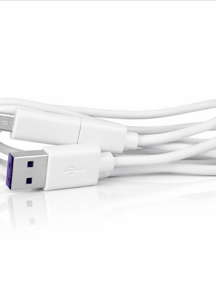 Micro USB Charging & Data Cable 80 cm Nylon Braided USB-A to Micro-USB Durable Sync Cable for Android Phones White