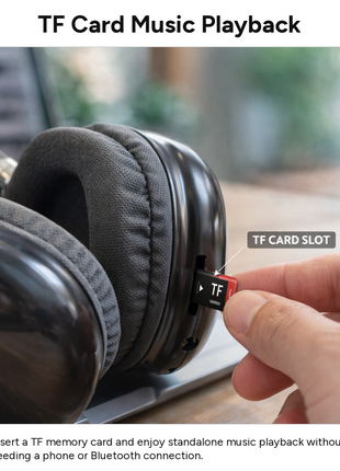 Wireless Over-Ear Bluetooth Headphones ANC, 800mAh, 90h Music/Call Time, Touch Control, TF/AUX/FM, Type-C, IPX4