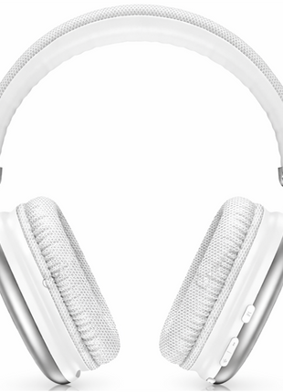 Wireless Over-Ear Bluetooth Headphones ANC, 800mAh, 90h Music/Call Time, Touch Control, TF/AUX/FM, Type-C, IPX4- White