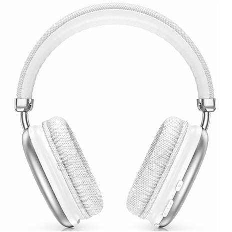 Wireless Over-Ear Bluetooth Headphones ANC, 800mAh, 90h Music/Call Time, Touch Control, TF/AUX/FM, Type-C, IPX4- White