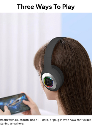 Wireless Bluetooth 5.3 Foldable Over-Ear Headphones 50h Battery