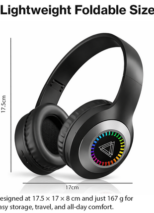 Wireless Bluetooth 5.3 Foldable Over-Ear Headphones 50h Battery