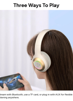 Wireless Bluetooth 5.3 Foldable Over-Ear Headphones 50h Battery