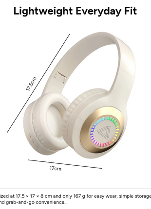 Wireless Bluetooth 5.3 Foldable Over-Ear Headphones 50h Battery
