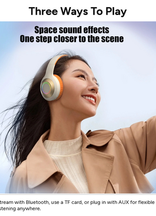 Wireless Bluetooth 5.3 Foldable Over-Ear Headphones 50h Battery
