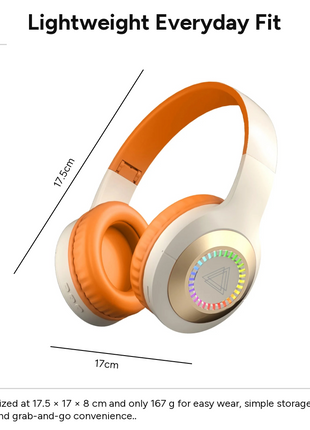 Wireless Bluetooth 5.3 Foldable Over-Ear Headphones 50h Battery