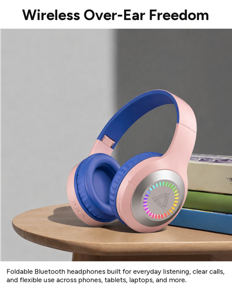 Wireless Bluetooth 5.3 Foldable Over-Ear Headphones 50h Battery