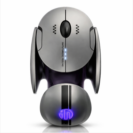 Tri-Mode Wireless Bluetooth Mouse USB-C Rechargeable Silent Click 2.4G + BT1 + BT2 Ergonomic ABS Grey Computer Mouse