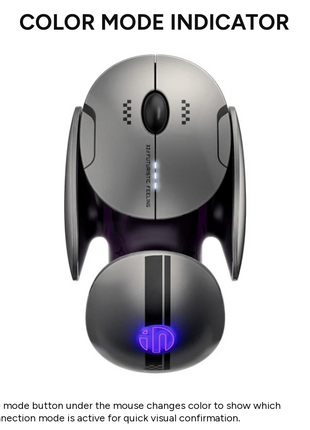 Tri-Mode Wireless Bluetooth Mouse USB-C Rechargeable Silent Click 2.4G + BT1 + BT2 Ergonomic ABS Grey Computer Mouse