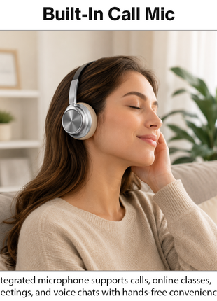 Bluetooth 5.4 Wireless On-Ear Headphones with Type-C