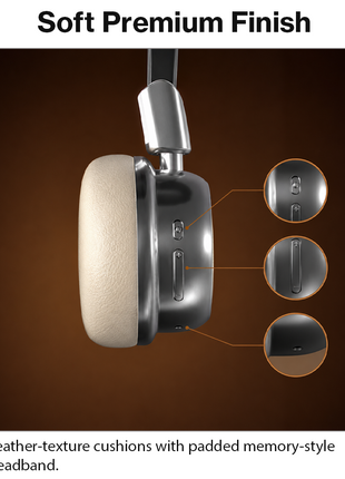 Bluetooth 5.4 Wireless On-Ear Headphones with Type-C
