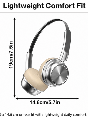 Bluetooth 5.4 Wireless On-Ear Headphones with Type-C