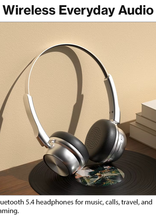 Bluetooth 5.4 Wireless On-Ear Headphones with Type-C