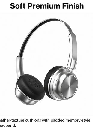 Bluetooth 5.4 Wireless On-Ear Headphones with Type-C