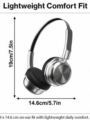 Bluetooth 5.4 Wireless On-Ear Headphones with Type-C