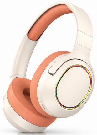 Wireless Foldable Noise Reduction Headphones with 40mm Speakers, Type-C Charging, 10m PinkOrange
