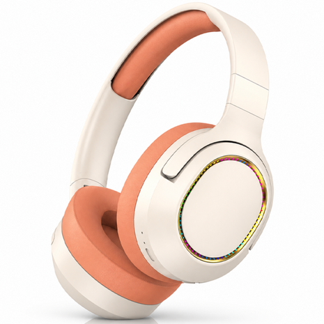 Wireless Foldable Noise Reduction Headphones with 40mm Speakers, Type-C Charging, 10m PinkOrange
