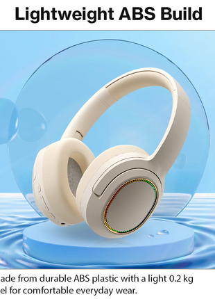Wireless Foldable Noise Reduction Headphones with 40mm Speakers, Type-C Charging, 10m Beige