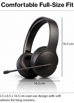 Over-Ear Gaming Headset with Boom Mic, 40 mm Drivers and 3.5 mm Multi-Platform Compatibility Black