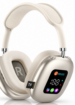 Wireless Bluetooth Over-Ear Headphones Black Bluetooth 5.4 Low Latency 10m Range Beige