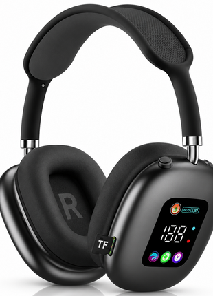 Wireless Bluetooth Over-Ear Headphones Black Bluetooth 5.4 Low Latency 10m Range Black