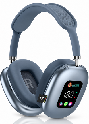 Wireless Bluetooth Over-Ear Headphones Black Bluetooth 5.4 Low Latency 10m Range Blue