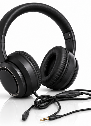 Wired Over-Ear Gaming Headset with Mic, Noise Reduction, 1.2 m Cable Black