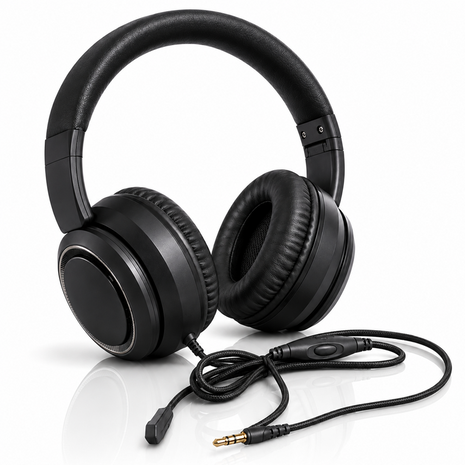 Wired Over-Ear Gaming Headset with Mic, Noise Reduction, 1.2 m Cable Black