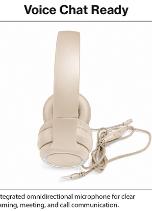 Wired Over-Ear Gaming Headset with Mic, Noise Reduction, 1.2 m Cable Beige
