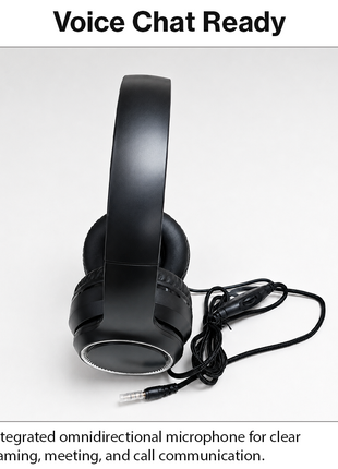 Wired Over-Ear Gaming Headset with Mic, Noise Reduction, 1.2 m Cable Black