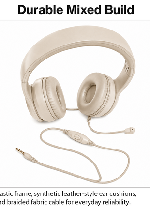 Wired Over-Ear Gaming Headset with Mic, Noise Reduction, 1.2 m Cable Beige