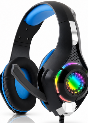 RGB Lighting Effect Over-Ear Gaming Headset with Noise Cancelling Microphone and Bluetooth Connectivity