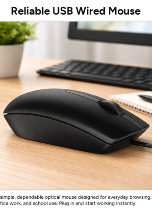 USB Wired Optical Mouse 3-Button 1000 DPI Computer Mouse with 1.2 m Cable